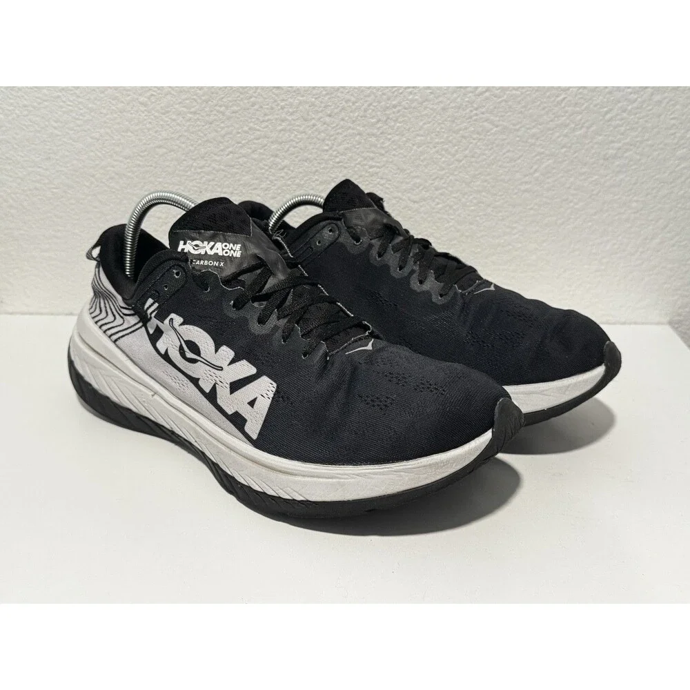 Hoka One Mens Carbon X Running Shoe Size 15 Black/White Sneaker 1102886
